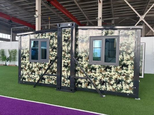 Janela de alumínio 20 pés 40 pés 3 quartos luxo contêiner dobrável de expansão casa
