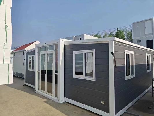 Casas de contêineres para acomodação de acampamento Final de expansão de asa dupla dobrável