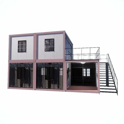 Construção rápida resistente ao vento Quadro de aço leve Casa de contêineres pré-fabricada portátil