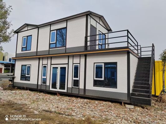 Construção rápida resistente ao vento Quadro de aço leve Casa de contêineres pré-fabricada portátil