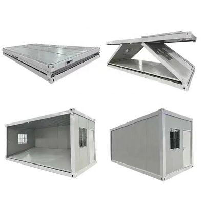 10ft 20ft Prefab Container dobrável Casas de acampamento Escritório com painel de parede de sanduíche