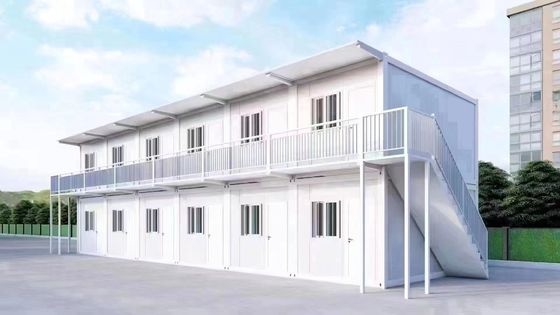 10ft 20ft Prefab Container dobrável Casas de acampamento Escritório com painel de parede de sanduíche