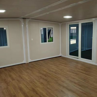 Casa de contêineres de asa dupla com porta de aço vermelho e suporte técnico on-line fornecido