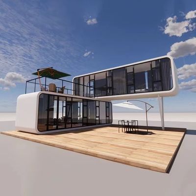 Casas modulares pré-fabricadas contemporâneas de 20 pés 40 pés Casas pequenas Cabine de escritório Casa portátil Pod Apple Cabin