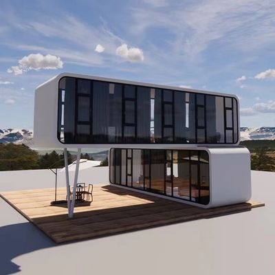 Casas modulares pré-fabricadas contemporâneas de 20 pés 40 pés Casas pequenas Cabine de escritório Casa portátil Pod Apple Cabin