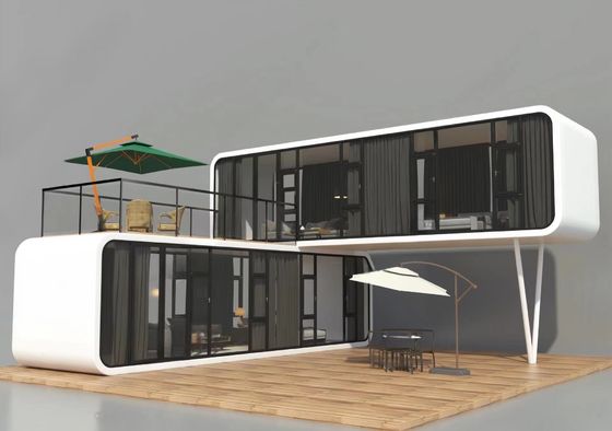 Casas modulares pré-fabricadas contemporâneas de 20 pés 40 pés Casas pequenas Cabine de escritório Casa portátil Pod Apple Cabin