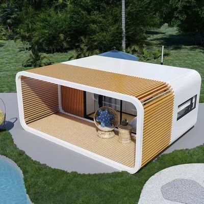 Apple Cottage Glass House Bungalow pré-fabricado com parede de tabuleiro cortado e placa de alumínio