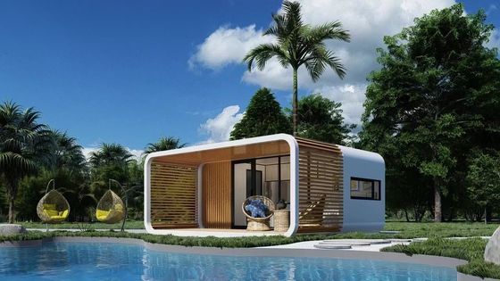 Apple Cottage Glass House Bungalow pré-fabricado com parede de tabuleiro cortado e placa de alumínio