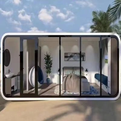 Casa de vidro Espaço de vida Bungalow pré-fabricado Cor personalizada