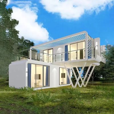 Casa de vidro Espaço de vida Bungalow pré-fabricado Cor personalizada