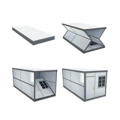 Casa dobrável de contêiner móvel modular com 5950 mm de comprimento e piso de placas de fibra de cimento
