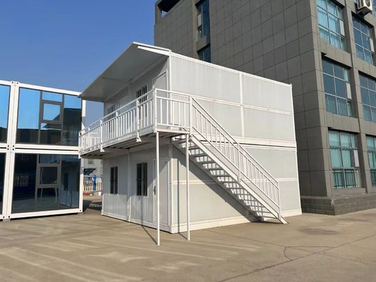 Casa dobrável de contêiner móvel modular com 5950 mm de comprimento e piso de placas de fibra de cimento