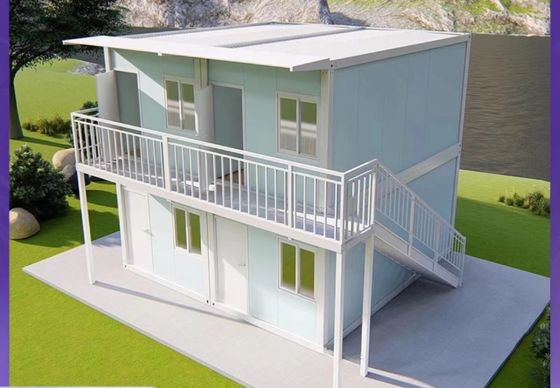 Casa dobrável de contêiner móvel modular com 5950 mm de comprimento e piso de placas de fibra de cimento
