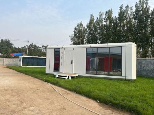 Painel de sanduíche de lã de rocha vidro exterior casa de campo brilhante para férias românticas