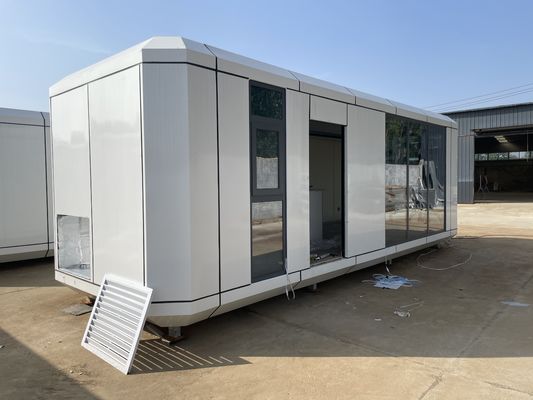Painel de sanduíche de lã de rocha vidro exterior casa de campo brilhante para férias românticas