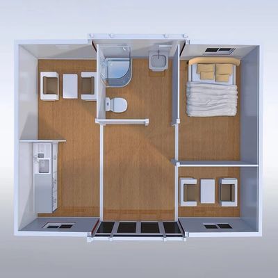 Sala de atividades de movimento rápido Casa dobrável de asa dupla com design moderno