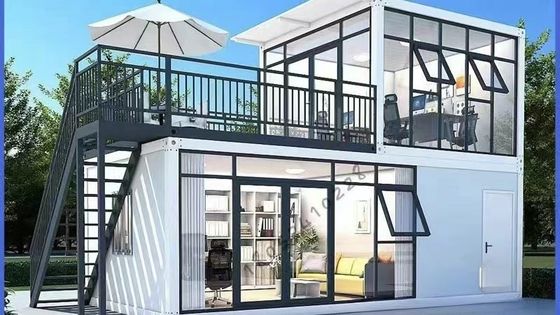 Casa de estrutura de aço pré-fabricada de design contemporâneo para casa de contêineres móveis