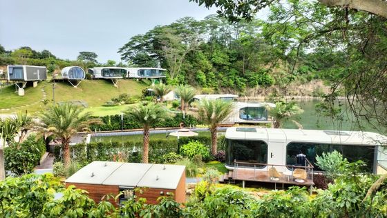 Casa móvel portátil pré-fabricada com suporte técnico online e casa cápsula espacial