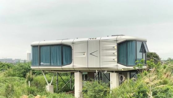 Casa de cápsula espacial de estilo contemporâneo Casa modular pré-fabricada para acampar