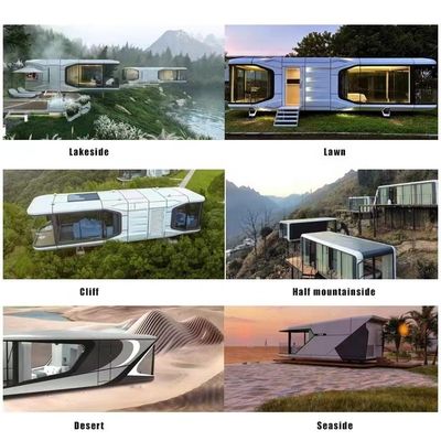 Venda Villa de Praia de Luxo Com Smart Windproof Mobile Prefab Space Capsule House