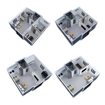 Construção de casas de contêineres expansíveis com janelas de alumínio